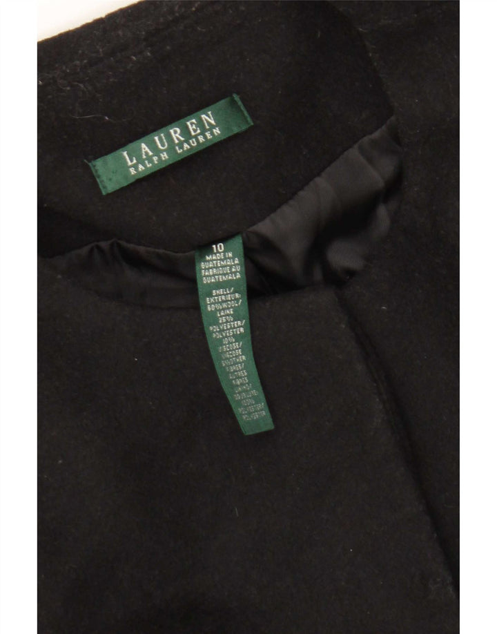 Ralph Lauren Damenmantel US 10 Große schwarze Wolle