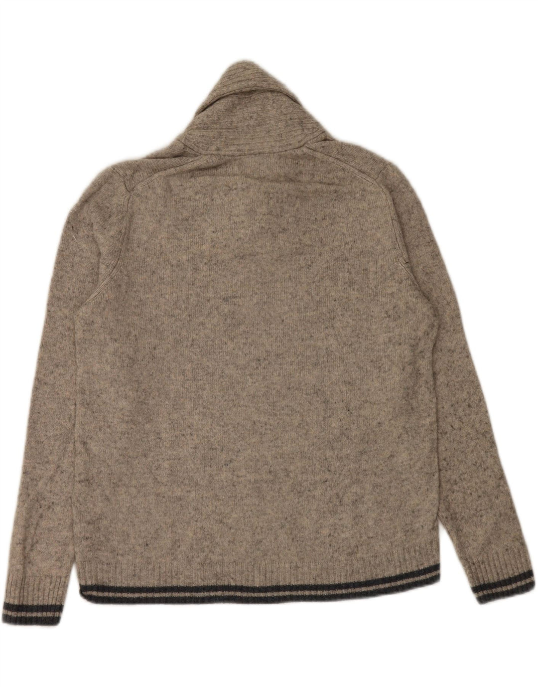 Marks & Spencer Herren-Pullover mit Schalkragen, groß, grau gesprenkelte Wolle