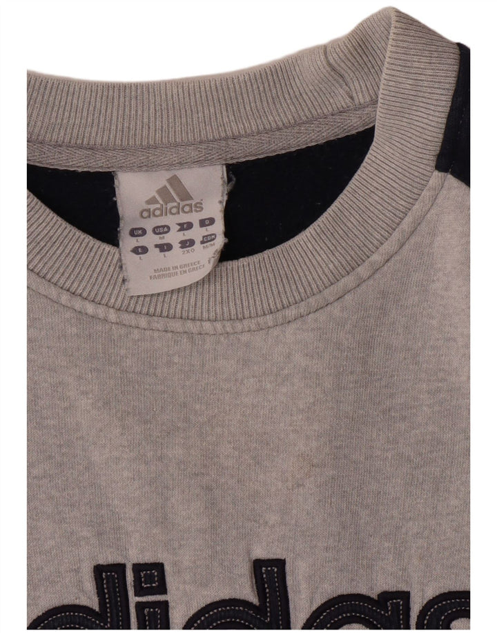 Adidas Herren Grafik-Sweatshirt-Pullover, groß, Grau, Farbblock