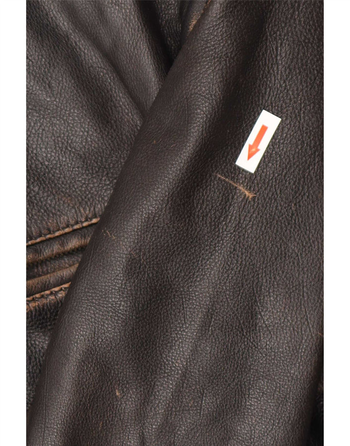 Bomboogie Herren Leder Bomberjacke UK 42 XL Braunes Leder