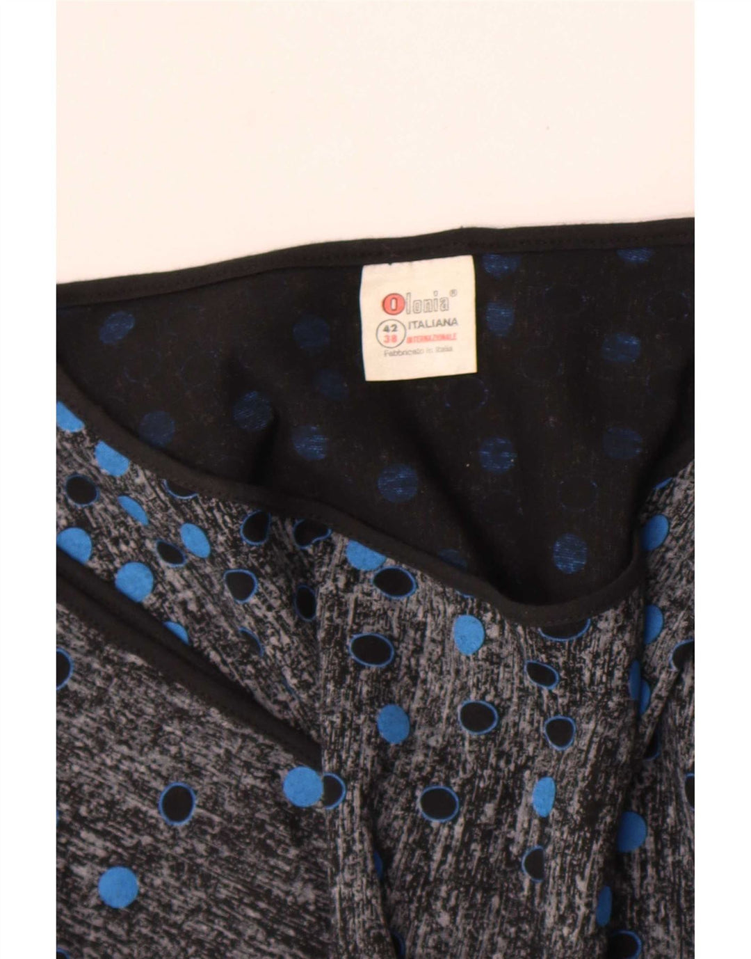 Vintage Damen Bluse Top IT 42 Mittelschwarz gefleckte Baumwolle