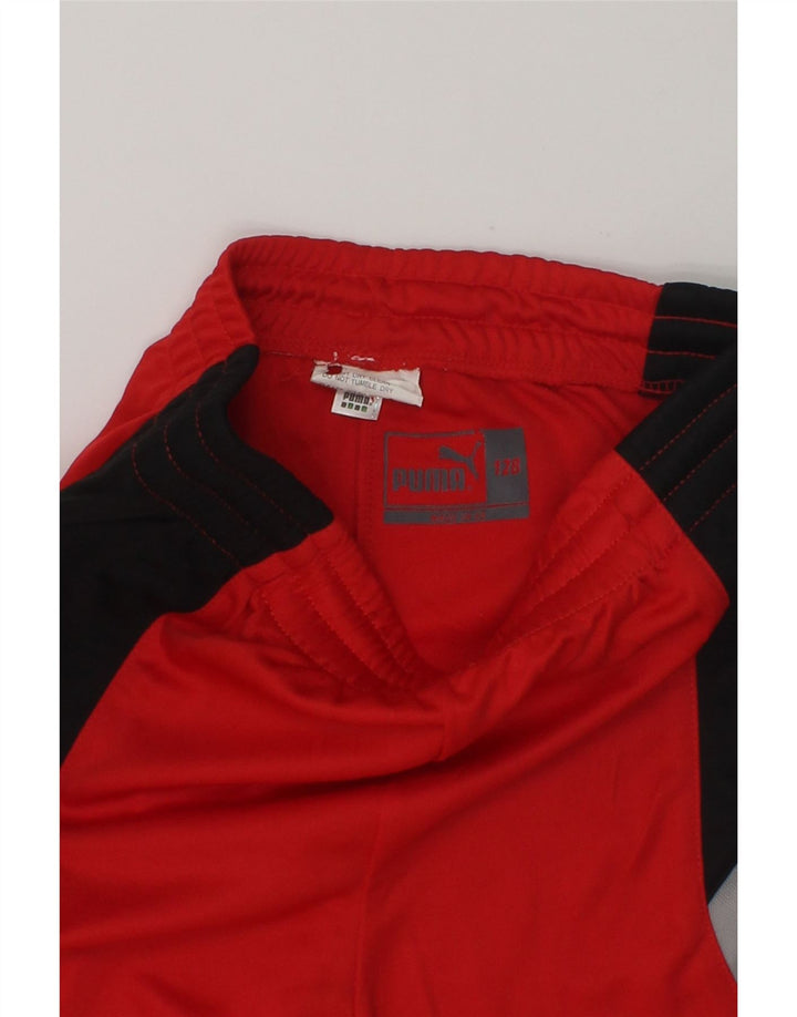 PUMA Boys Graphic Sport Shorts 7-8 Years Red Colourblock Polyester | Vintage Puma | Thrift | Second-Hand Puma | Used Clothing | Messina Hembry 