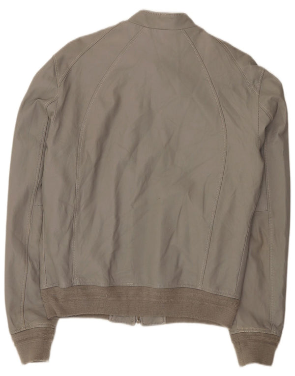 Officina 36 Herren Bomber Lederjacke UK 42 XL Grau