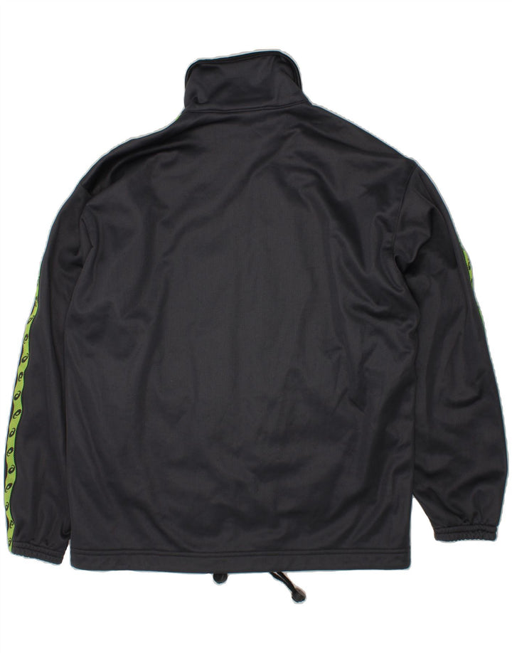 ASICS Boys Graphic Tracksuit Top Jacket 11-12 Years Grey Polyester Vintage Asics and Second-Hand Asics from Messina Hembry 