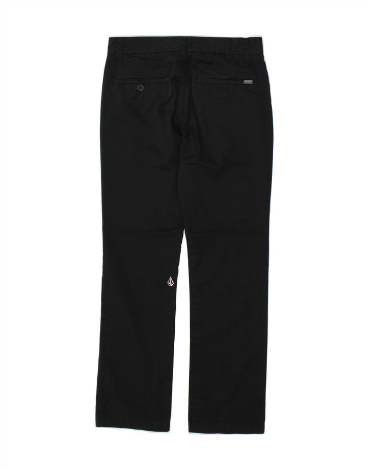 VOLCOM Girls Chino Trousers 15-16 Years W28 L28 Black Polyester Vintage Volcom and Second-Hand Volcom from Messina Hembry 