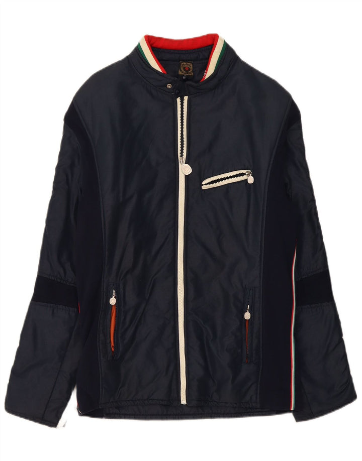 MCROSS Herren Racer Jacke UK 38 Mittel Marineblau Farbblock
