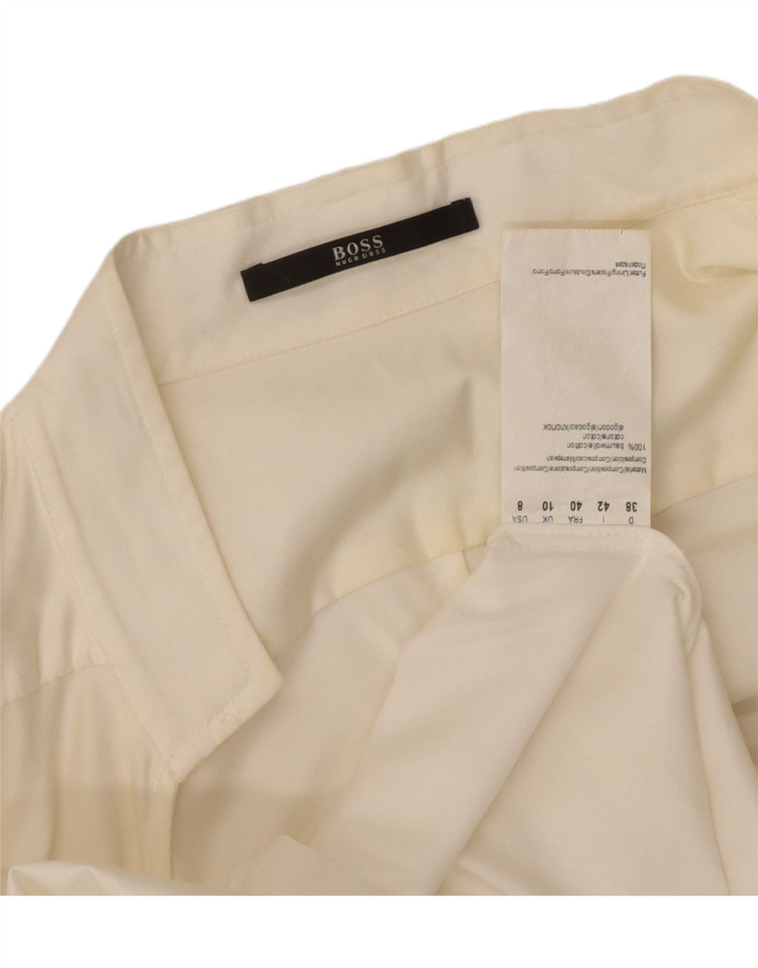 Hugo Boss Damen Hemdbluse UK 10 Small Weiße Baumwolle