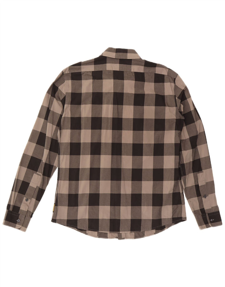 Armani Jeans Herrenhemd, große graue Gingham-Baumwolle