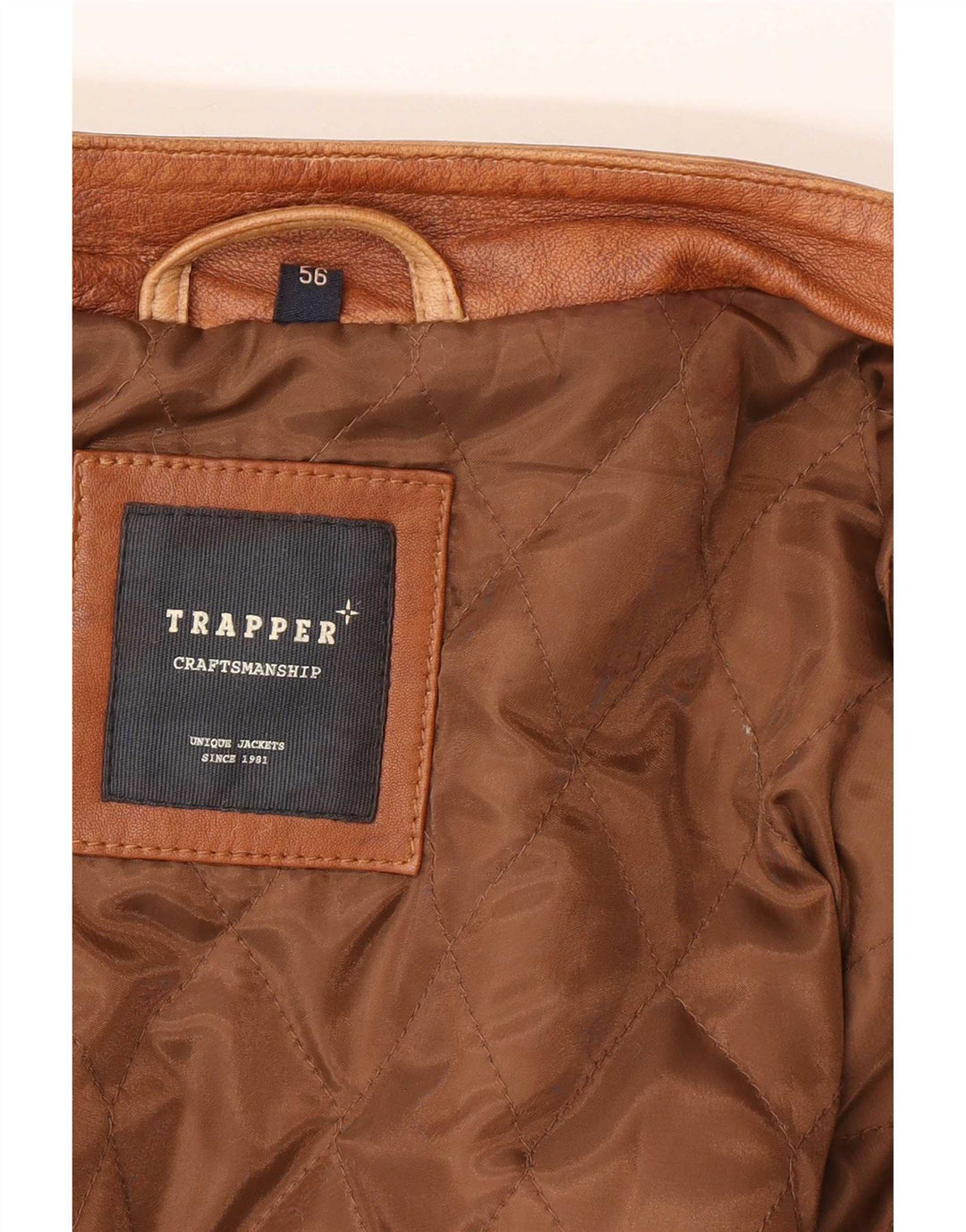 Trapper Herren Lederjacke IT 56 3XL Braunes Leder