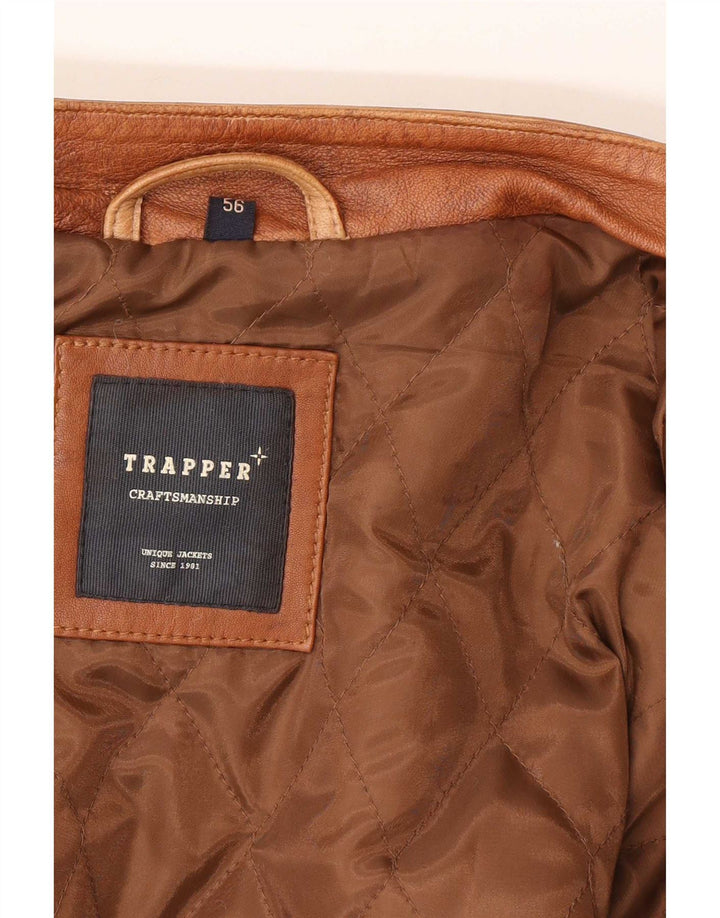 Trapper Herren Lederjacke IT 56 3XL Braunes Leder