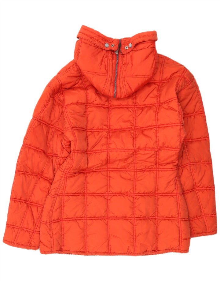 VINTAGE Damen Skijacke in Übergröße mit Kapuze, US 2 XS, rotes Nylon