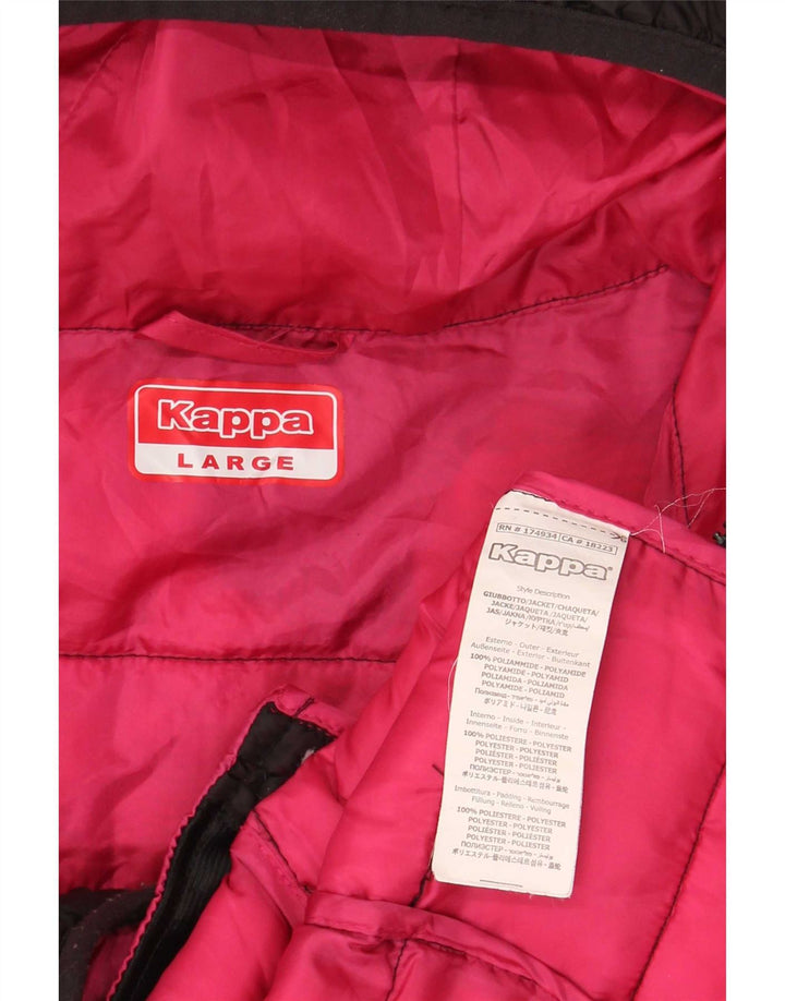 Kappa Damen-Jacke mit Kapuze, gepolstert, UK 16, Größe L, Schwarz, Polyamid