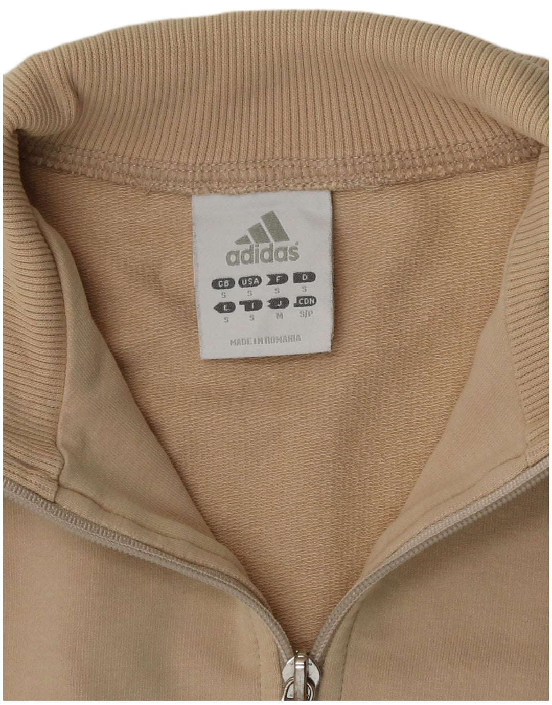 Adidas Damen Trainingsanzug Top Jacke UK 10 Small Beige