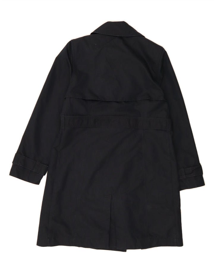 L.L.BEAN Womens Trench Coat UK 14 Medium Navy Blue Cotton Vintage L.L.Bean and Second-Hand L.L.Bean from Messina Hembry 