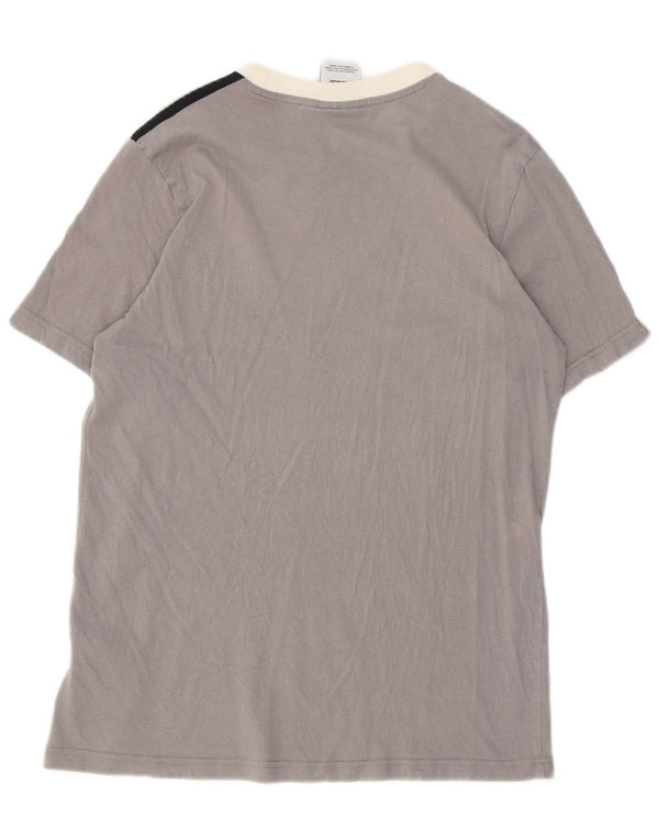 Adidas Herren T-Shirt Top Small Grau Colourblock Baumwolle