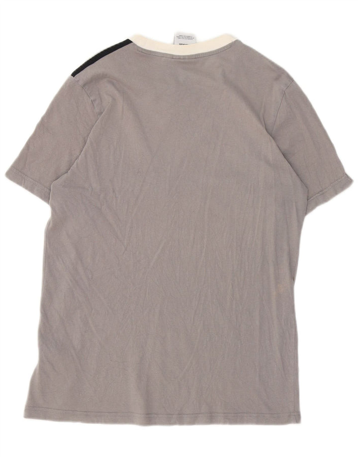 Adidas Herren T-Shirt Top Small Grau Colourblock Baumwolle
