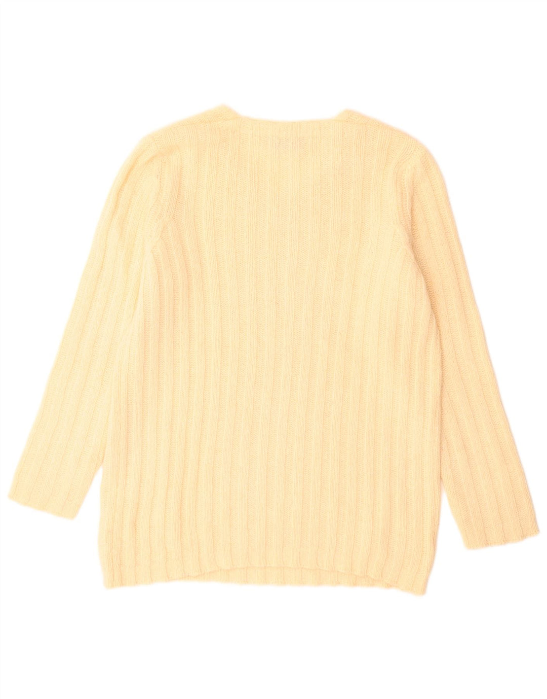 Stefanel Damen-Pullover mit V-Ausschnitt, UK 14, Größe L, Gelb