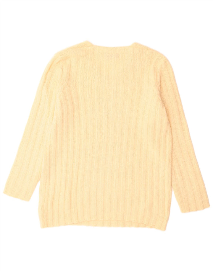Stefanel Damen-Pullover mit V-Ausschnitt, UK 14, Größe L, Gelb