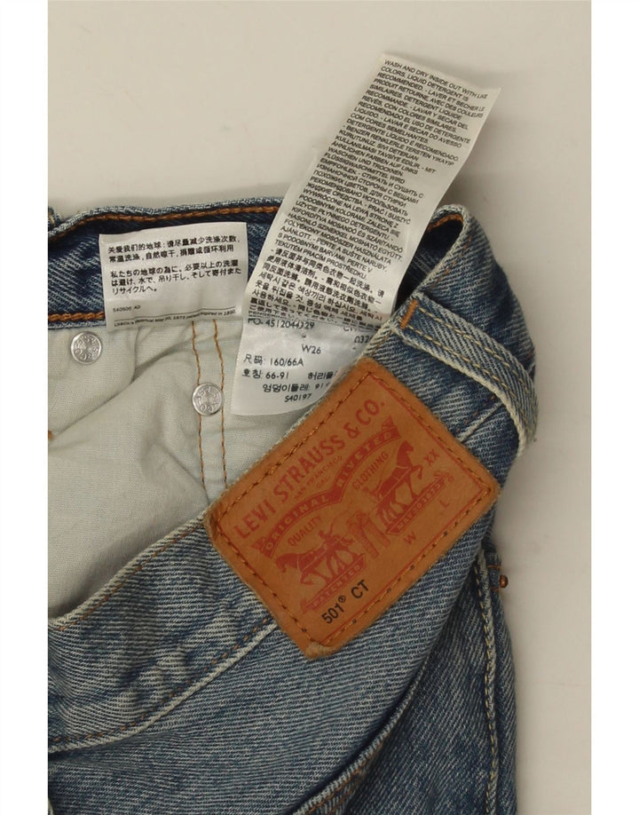 LEVI'S Damen 501 Jeansshorts W26 Small Blau gepunktete Baumwolle