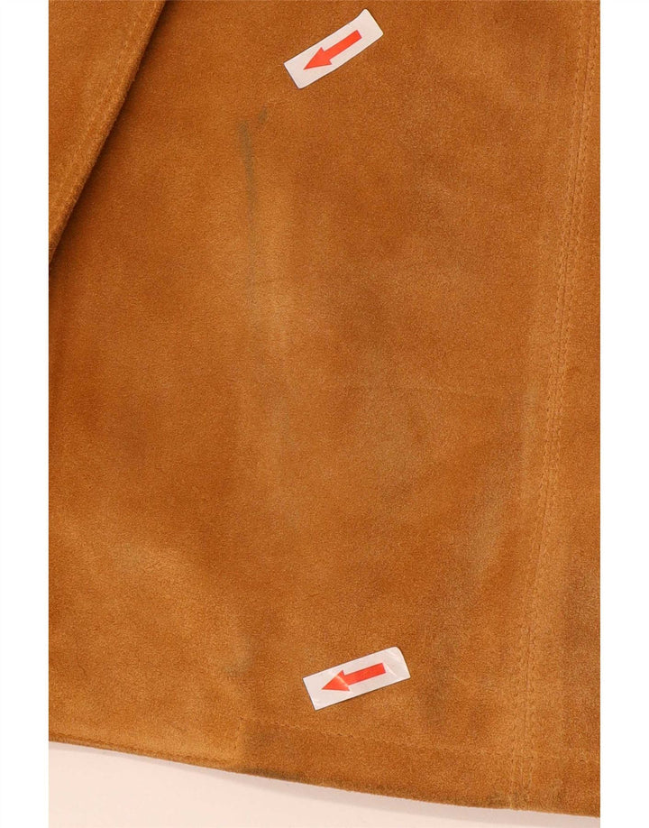 Vintage Damen Wildledermantel IT 42 Mittelbeiges Leder