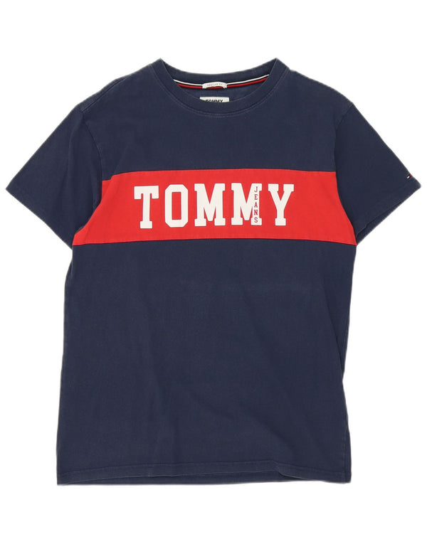 Tommy Hilfiger Herren-T-Shirt mit Grafik, mittelgroß, Marineblau, Farbblock