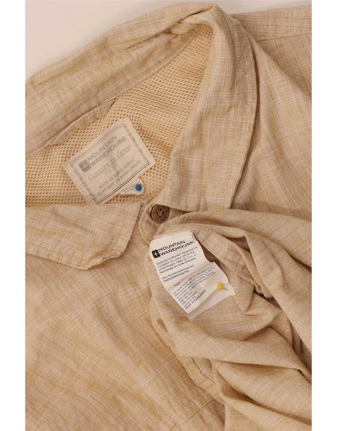 Mountain Warehouse Herren-Kurzarmhemd 2XL Beige Polyester