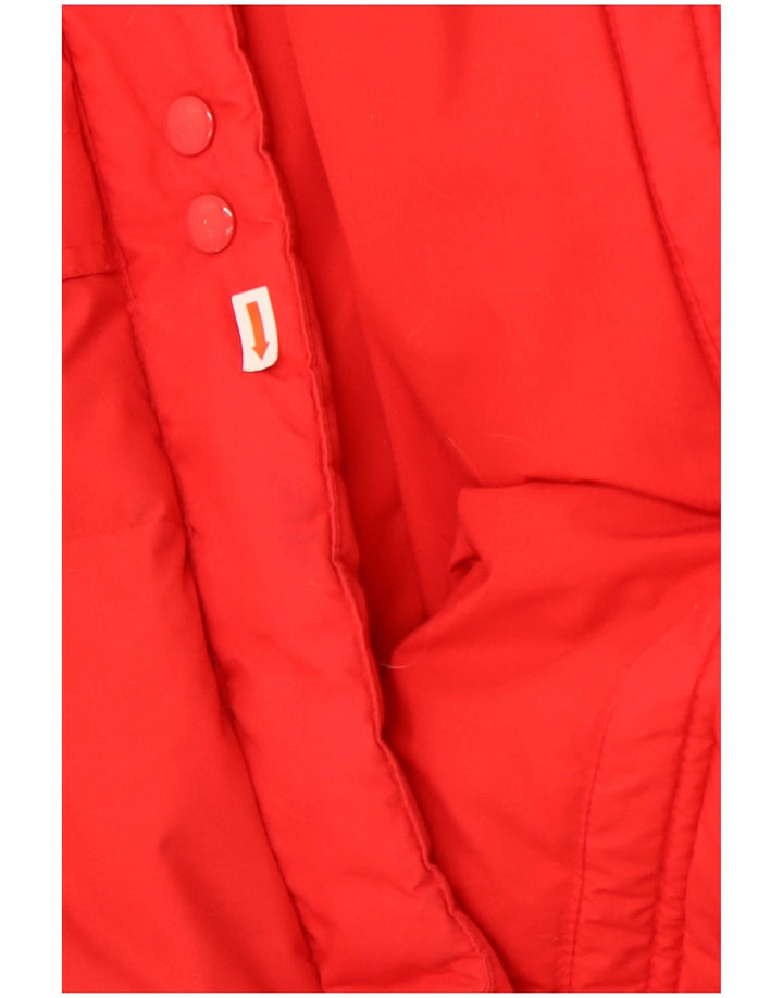 Vintage Damen Übergroßer gepolsterter Mantel EU 36/38 Kleines rotes Polyester