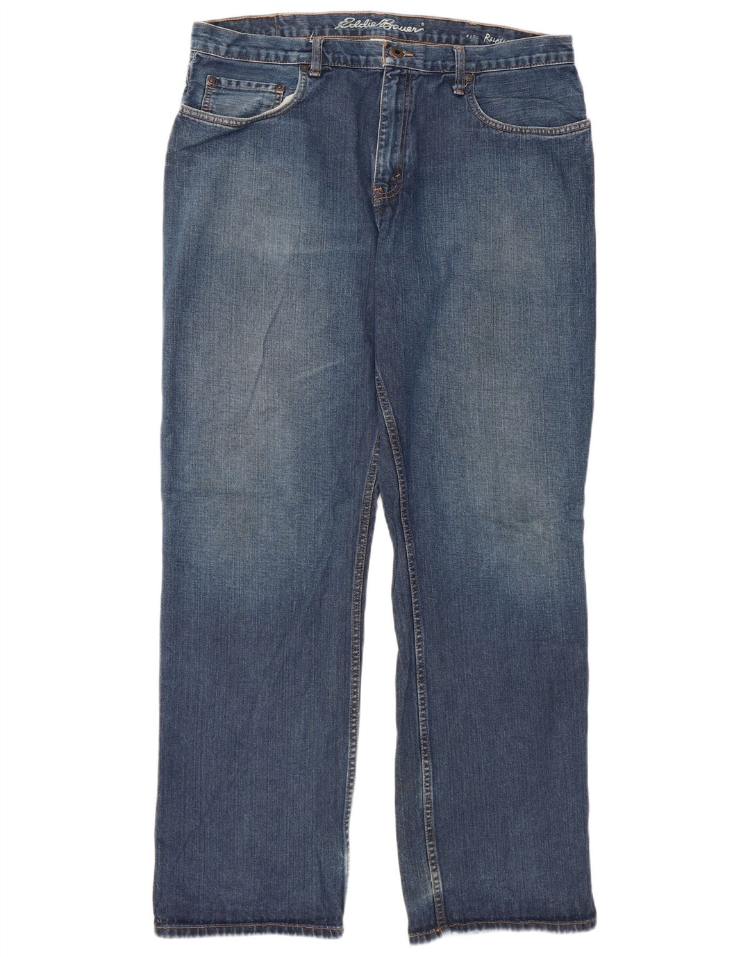 Eddie Bauer Herren Relaxed Fit Straight Jeans W38 L34 Blaue Baumwolle