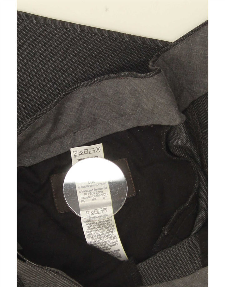 Marks & Spencer Herren-Anzughose, gerade, normal, W34, L29, Grau, Polyester