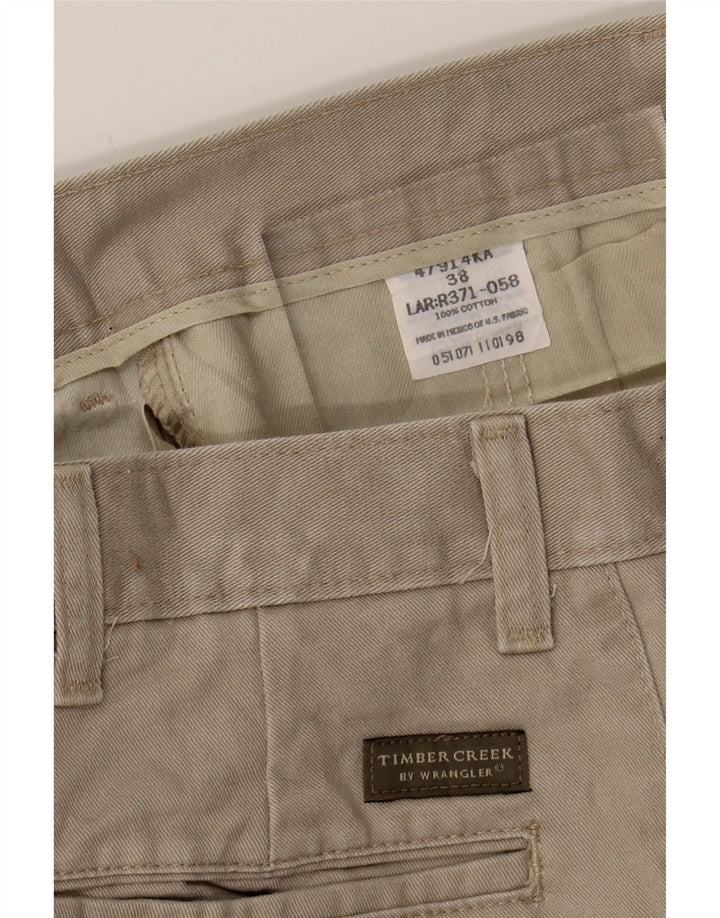 WRANGLER Mens Pegged Chino Shorts W38 XL Grey Cotton Vintage Wrangler and Second-Hand Wrangler from Messina Hembry 