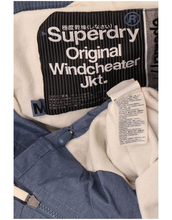 Superdry Damen Graphic Windjacke UK 14 Mittelblau