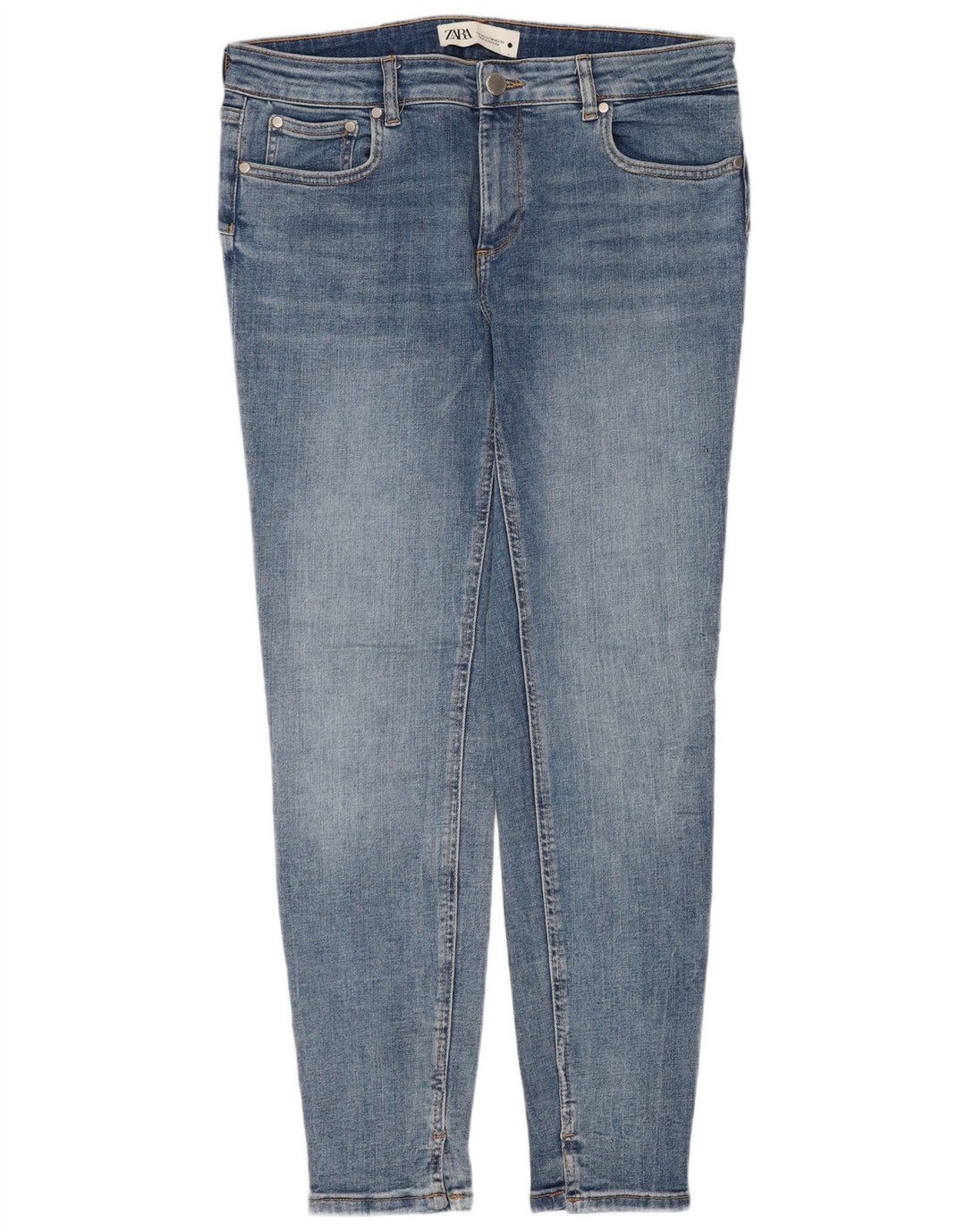 ZARA Damen Slim Jeans EU 42 Large W32 L28 Blau