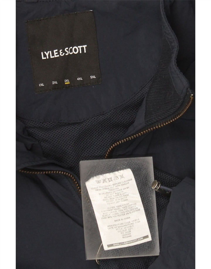 Lyle & Scott Herren-Regenjacke UK 46 3XL Marineblaues Colourblock-Nylon