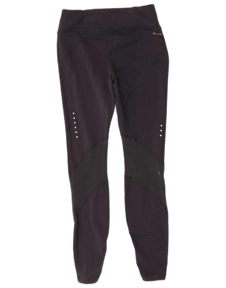 Nike Damen Oregon Graphic Leggings UK 8 Small Schwarzes Nylon