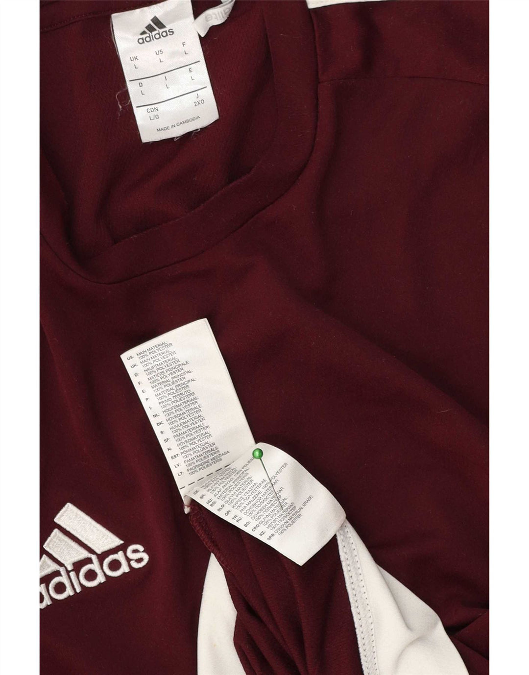 Adidas Herren Climalite T-Shirt Top Large Maroon Polyester