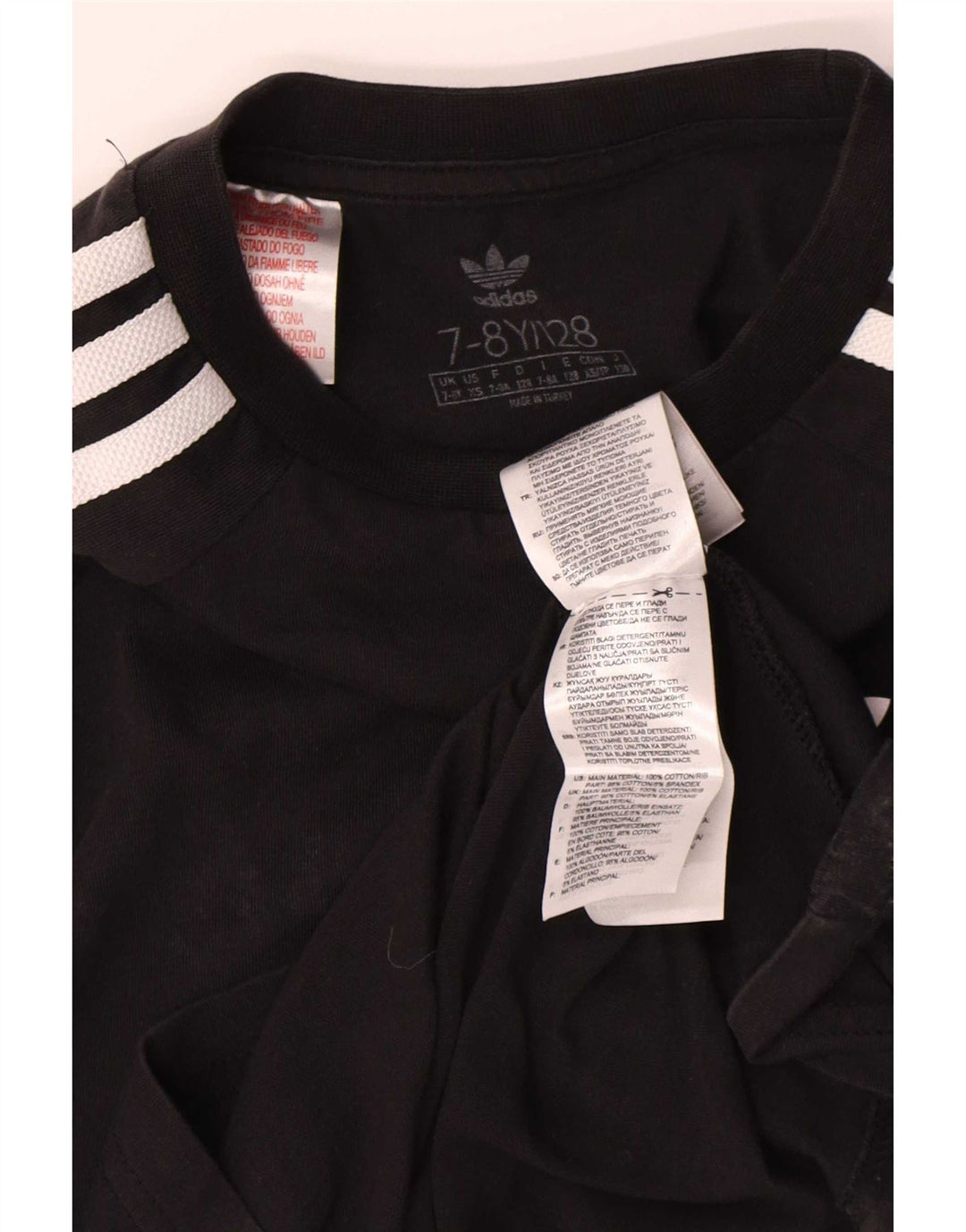 Adidas Jungen Top Langarm 7-8 Jahre Schwarze Baumwolle