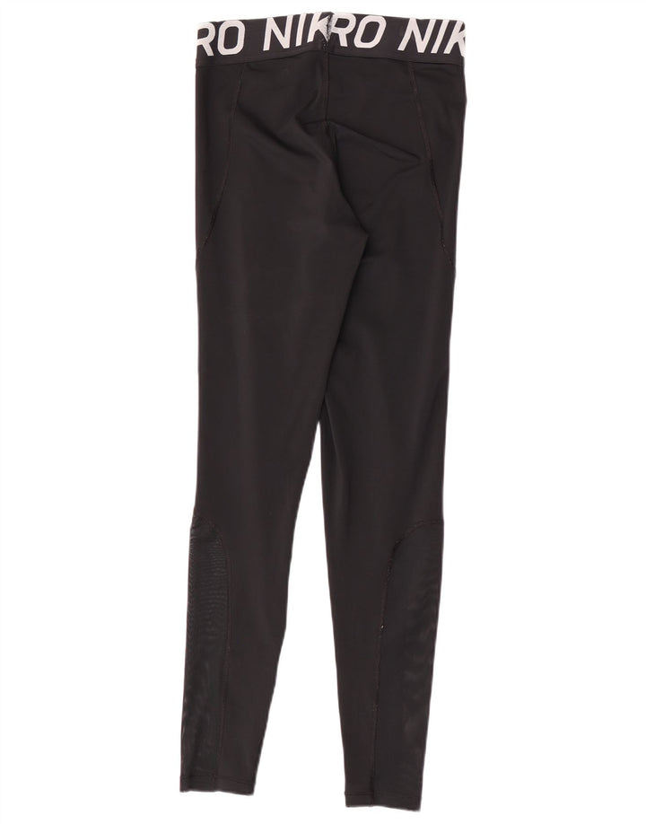 Nike Damen Dri Fit Graphic Leggings UK 14 Medium Schwarz
