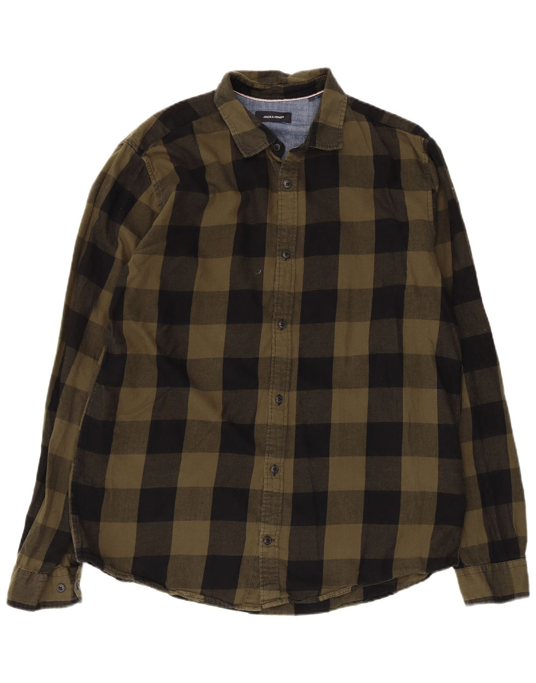Jack & Jones Herren Flanellhemd XL Khaki Check Baumwolle