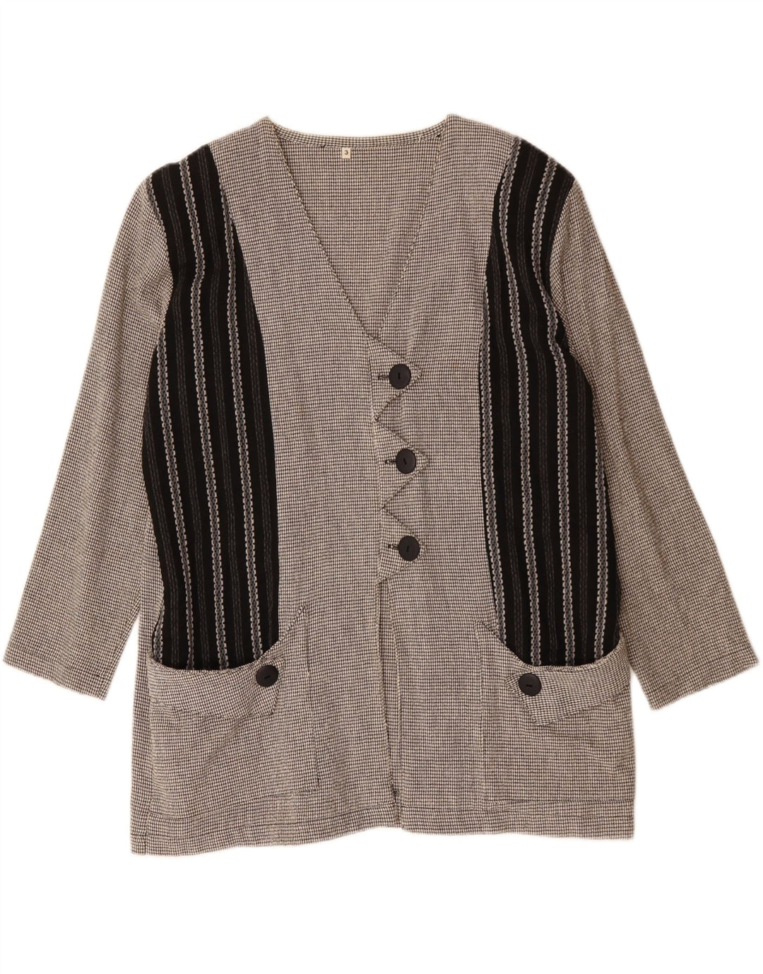 Vintage Damen-Blazer in Übergröße, Gr. 16, groß, grau, Farbblock