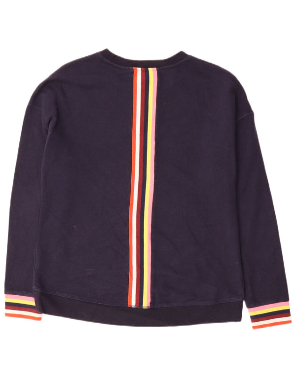 Boden Damen-Sweatshirt-Pullover UK 14 Mittelmarineblau gestreift aus Baumwolle