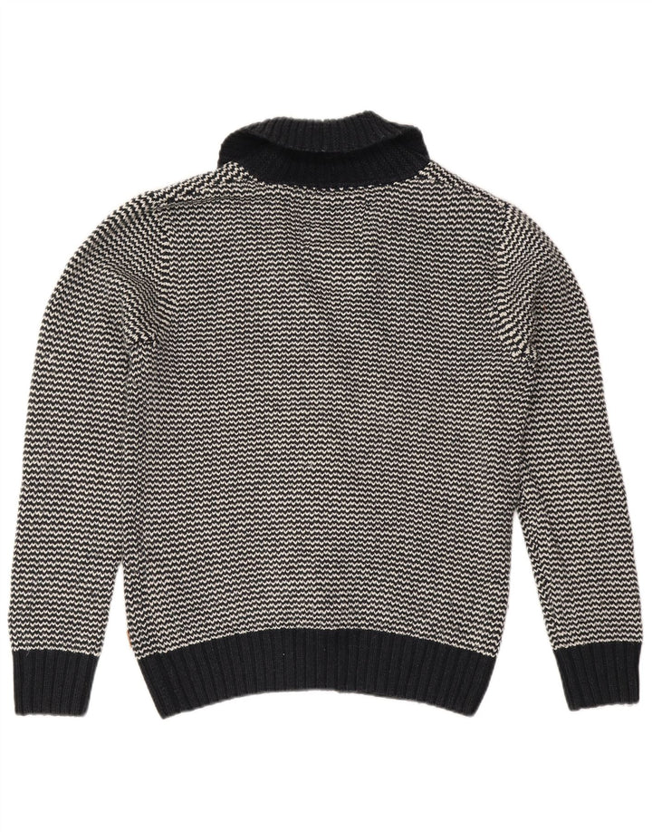 Jack & Jones Herren-Strickjacke, groß, schwarzes Chevron-Acryl