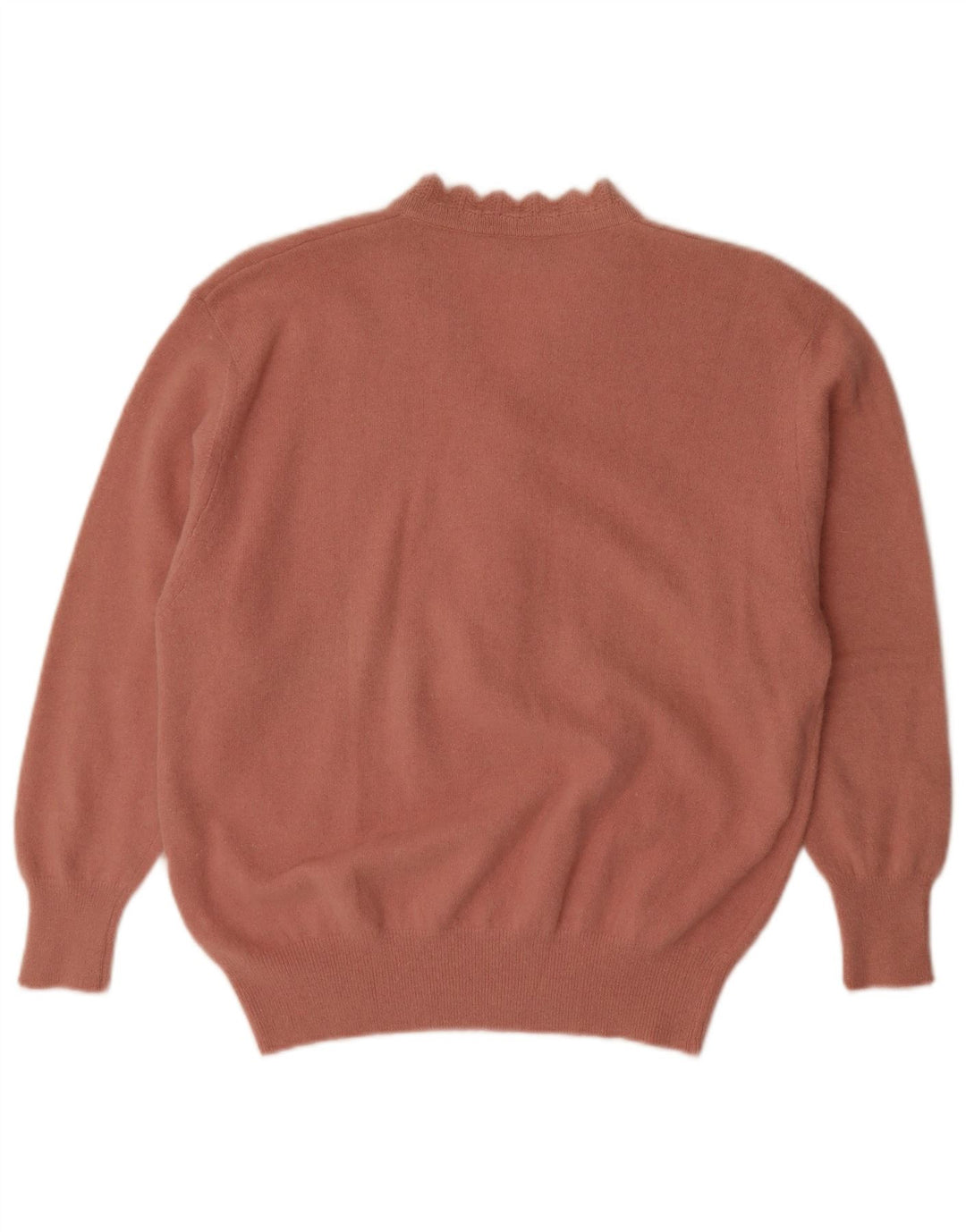 Vintage Damen Pullover mit Knopfhalsausschnitt IT 52 2XL Pink Angora