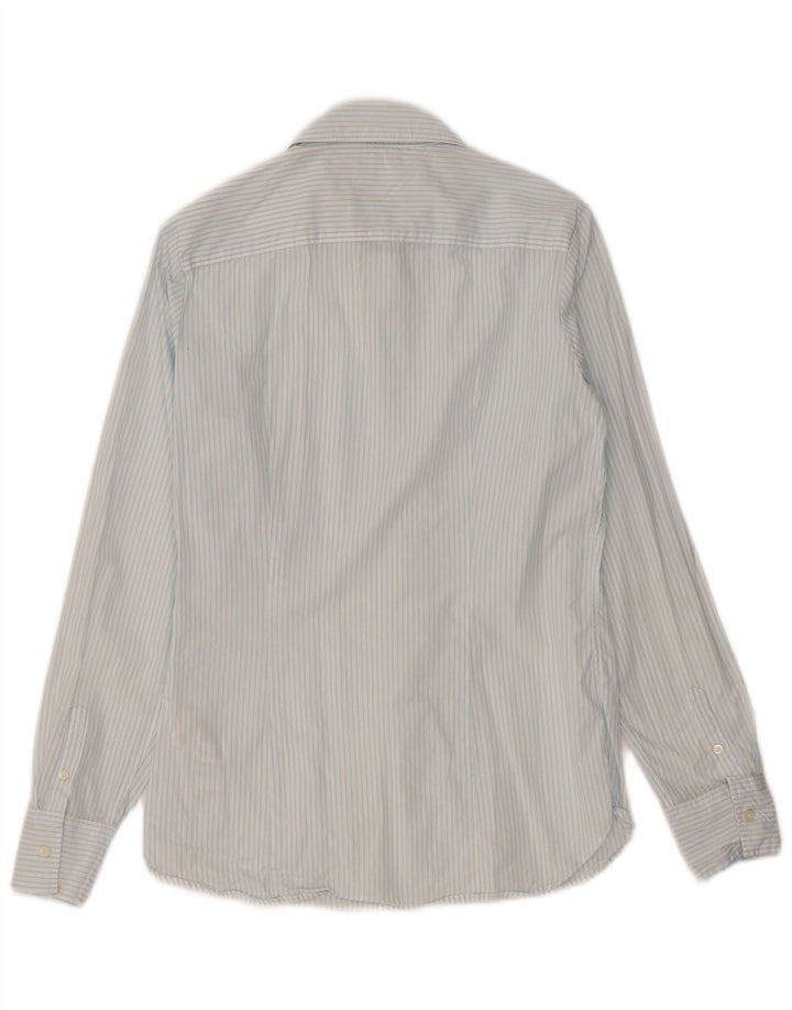 Tommy Hilfiger Damenhemd US 8 Mittelblaue Nadelstreifen-Baumwolle