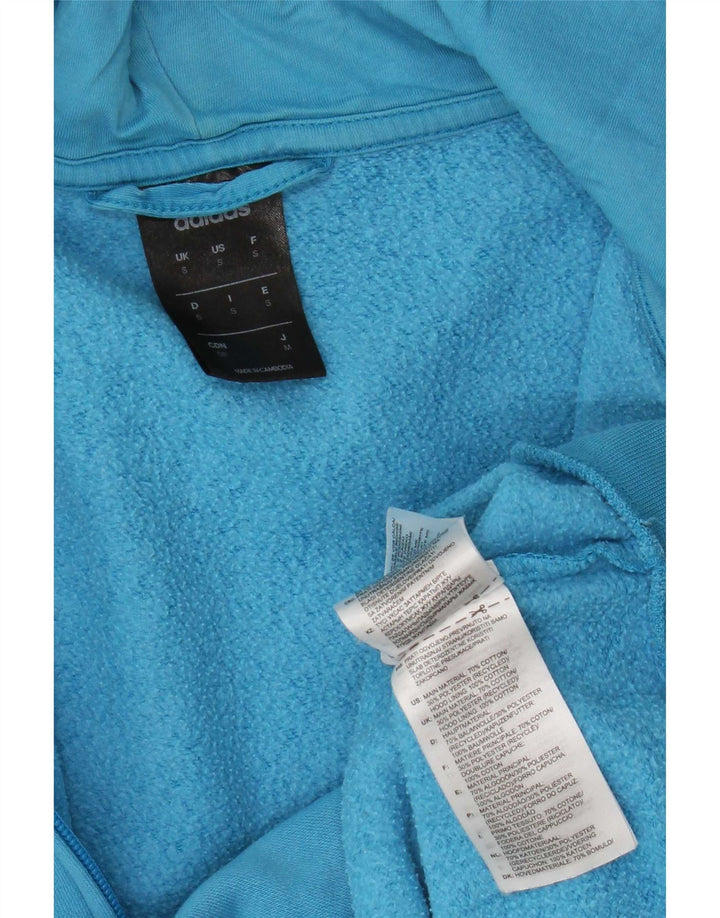 Adidas Herren-Kapuzenpullover mit Reißverschluss, klein, aus blauer Baumwolle