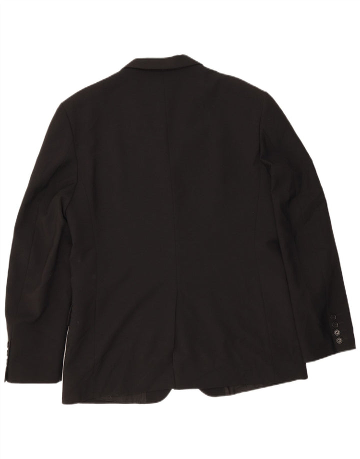 Sisley Herren-Blazer mit 3 Knöpfen, IT 50, Größe L, Schwarz, Polyester