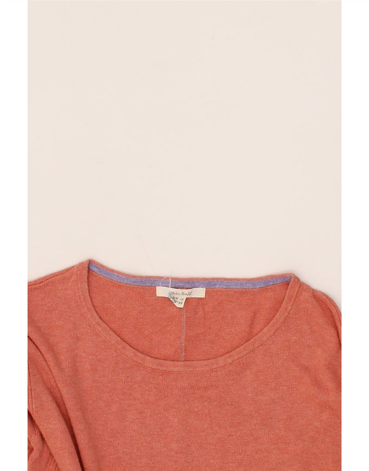 WHITE STUFF Womens Oversized Boat Neck Jumper Sweater UK 10 Small Orange Vintage White Stuff and Second-Hand White Stuff from Messina Hembry 