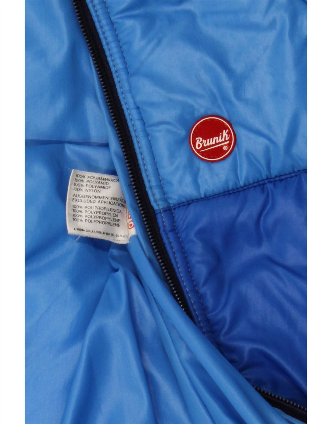 Brunik Damen Wattierte Jacke IT 48 XL Blau Colourblock Polyamid