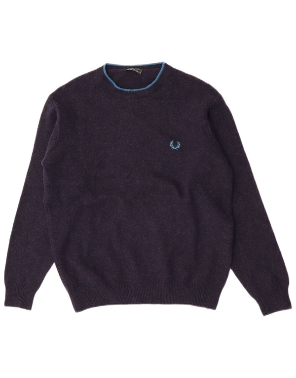 Fred Perry Jungen-Pullover mit Rundhalsausschnitt, 13–14 Jahre, marineblaue Wolle