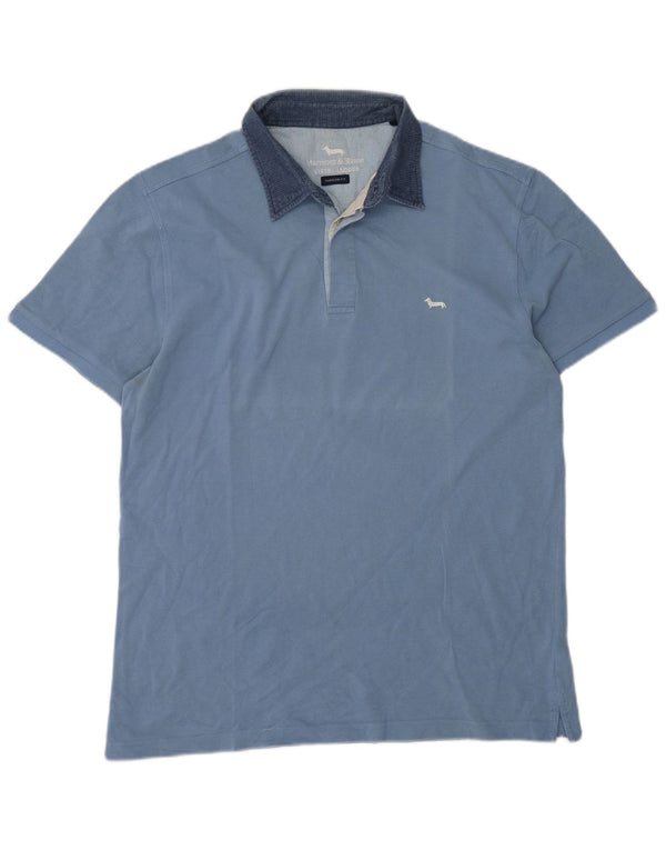 Harmont & Blaine Mens Narrow Fit Rugby Polo Shirt 2XL Blue