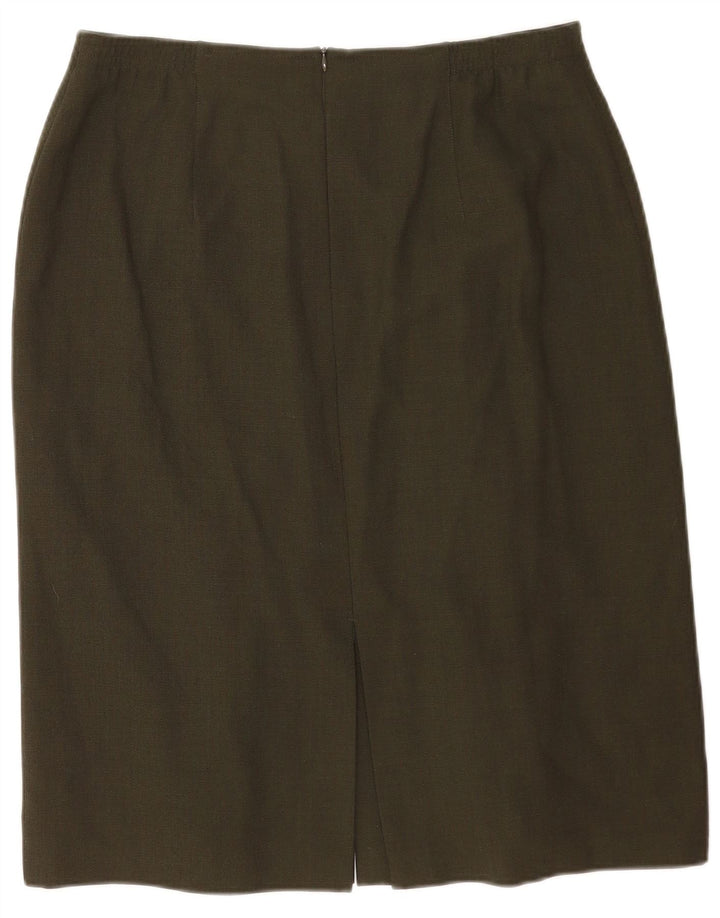 ARA Damen gerader Rock UK 18 XL W34 Khaki Polyester